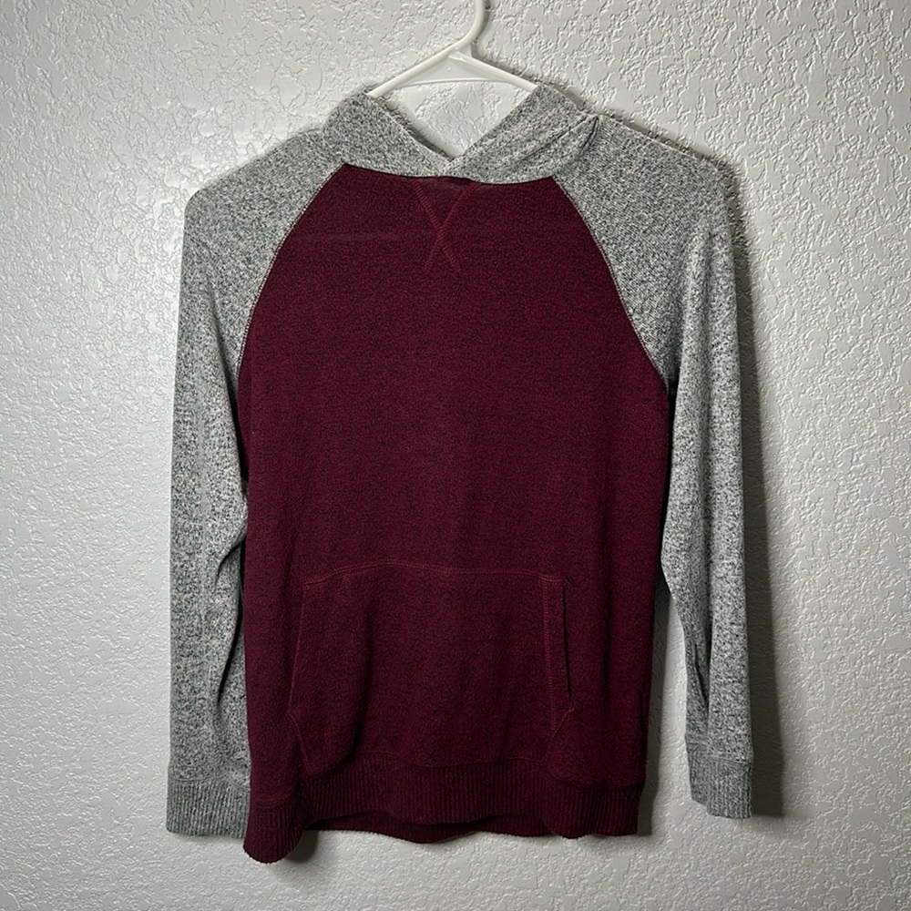 Marroon and grey hoodie